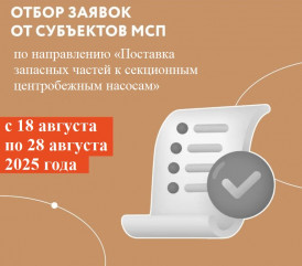 отбор заявок от субъектов МСП по направлению «Поставка запасных частей к секционным центробежным насосам» - фото - 1