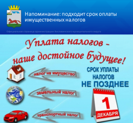 напоминание гражданам о сроках уплаты имущественного налога - фото - 1